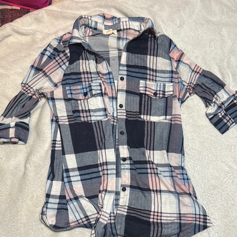 Paper Tee Blue and Pink Button Down Shirt